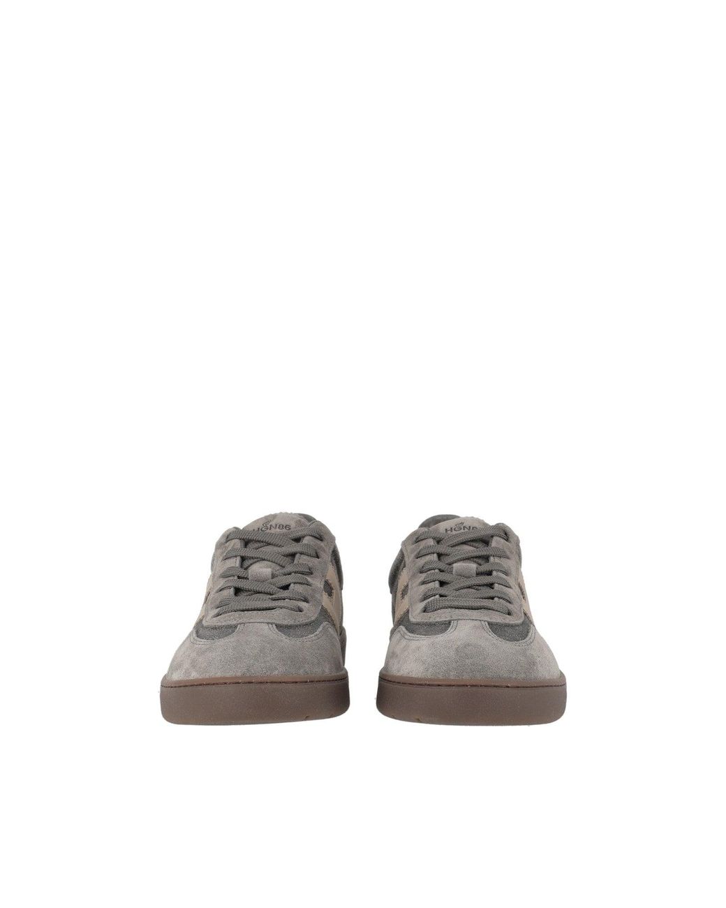 Hogan Gray Cool Suede Calfskin Low-Top Sneakers