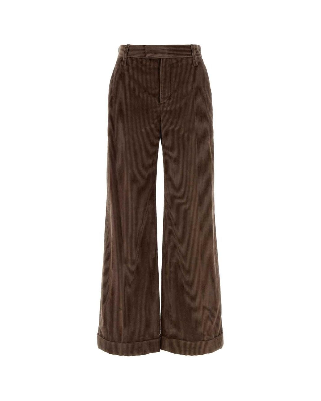 Brunello Cucinelli Brown Regular Flat Front Pant