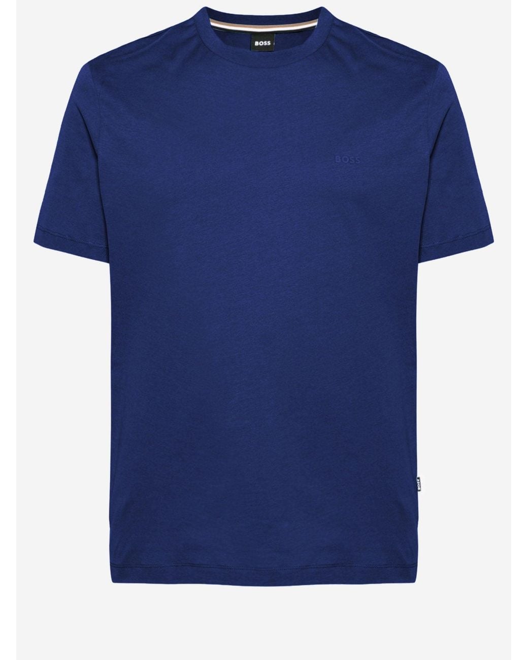 Boss Blue Cotton T Shirt With Logo for men