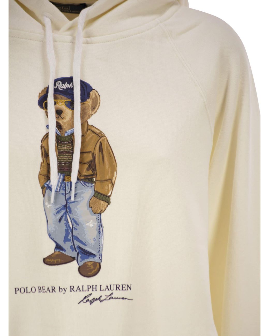 Polo Ralph Lauren White Polo Bear Hooded Sweatshirt