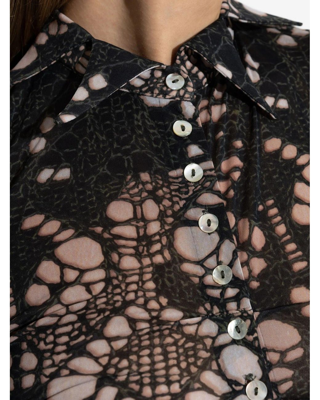 AVAVAV Black Spiky Printed Distressed Knit