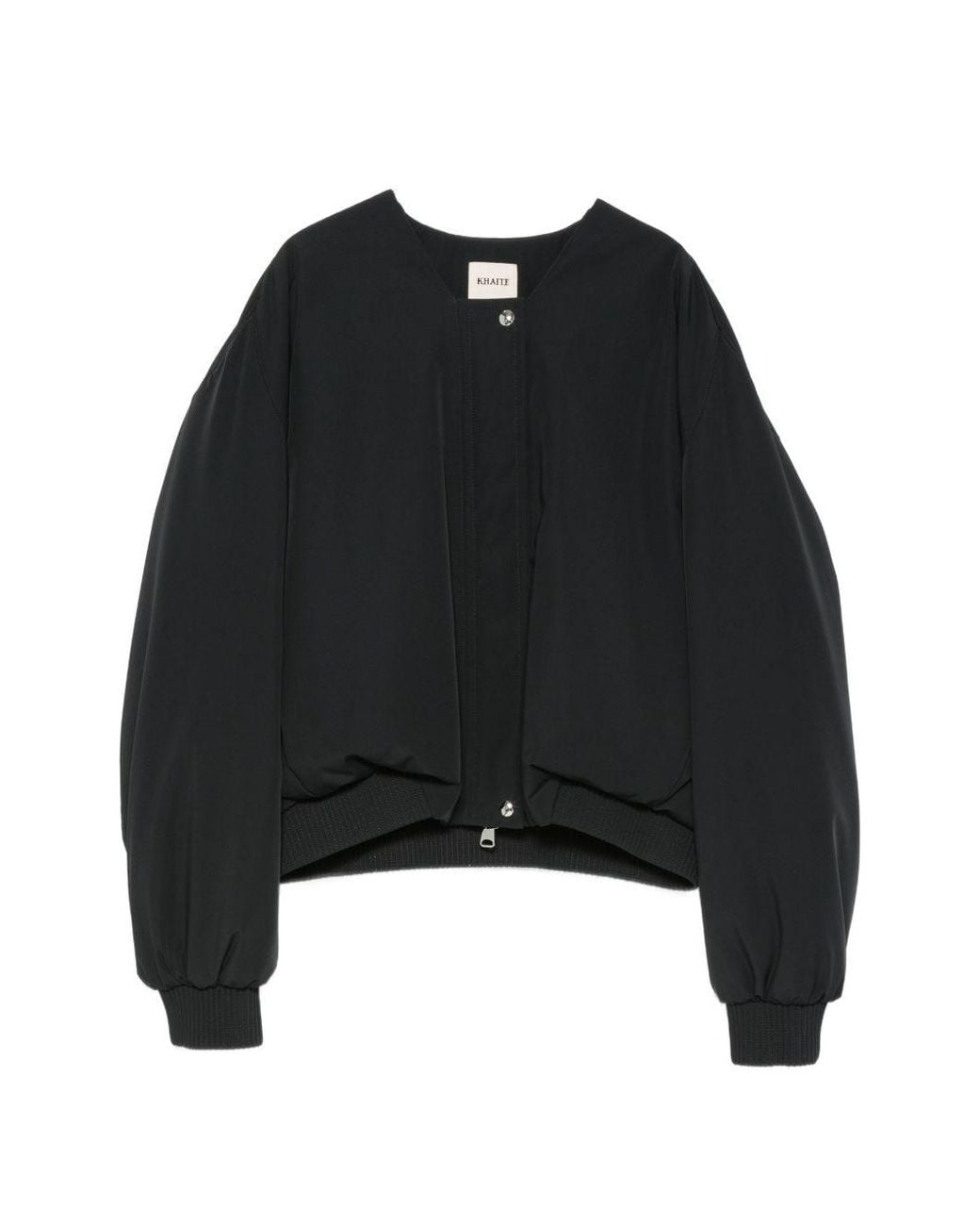 Khaite Black Cordan Nylon Bomber Jacket