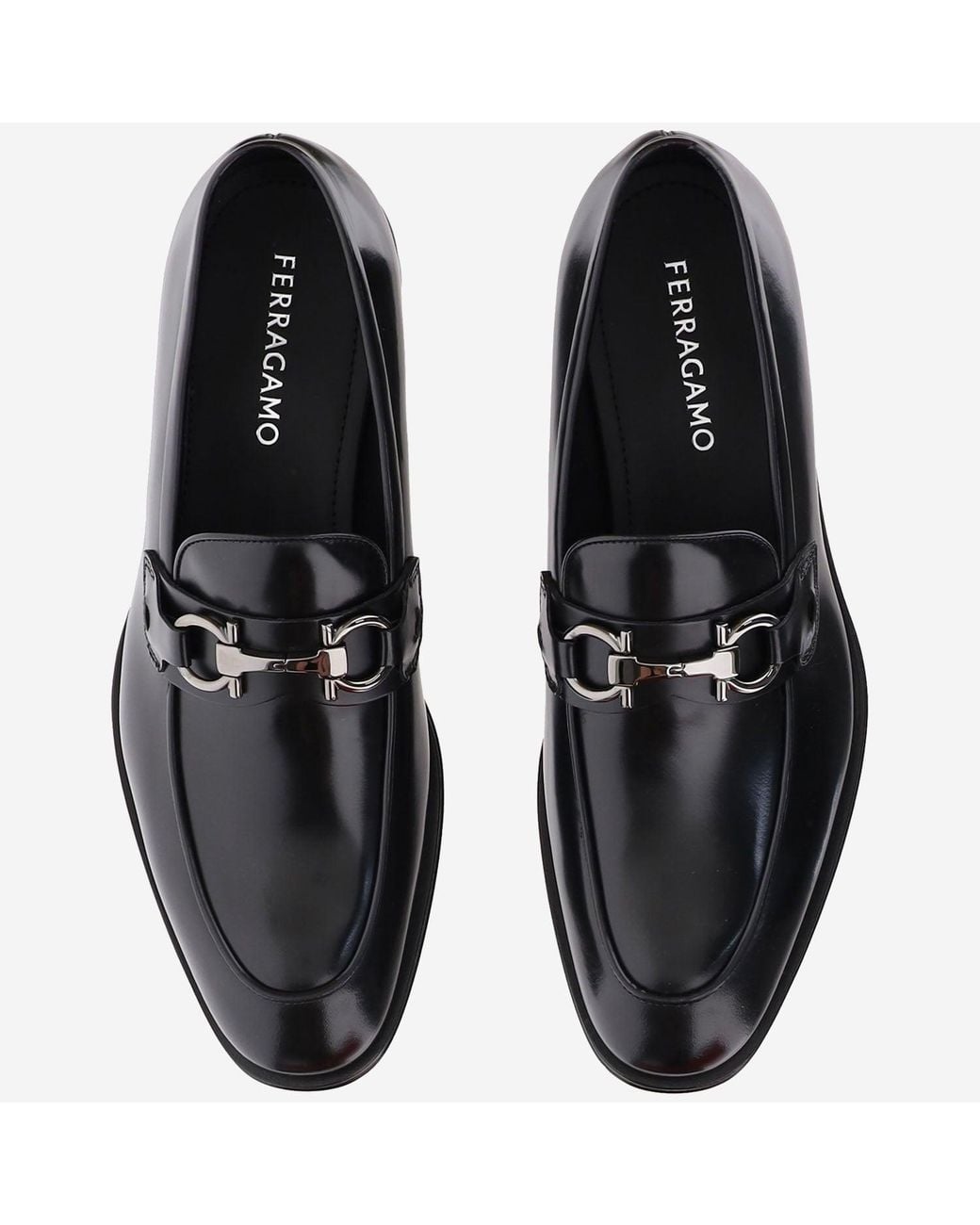 Ferragamo Black Leather Loafers