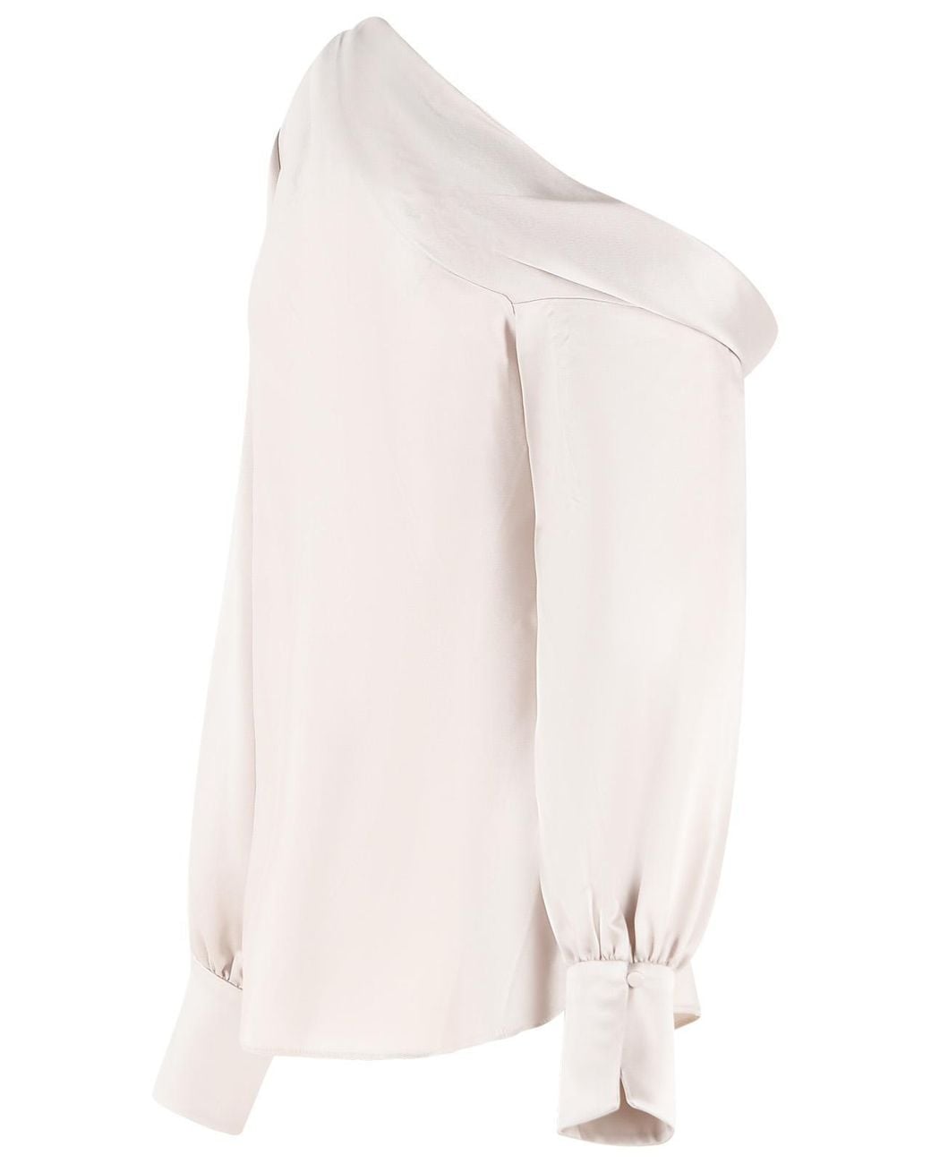 Jonathan Simkhai Pink 'Alice' One-Shoulder Top Ivory Acetate Blend