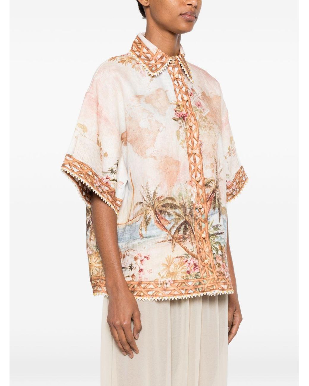 Zimmermann Pink Mahon Linen Shirt