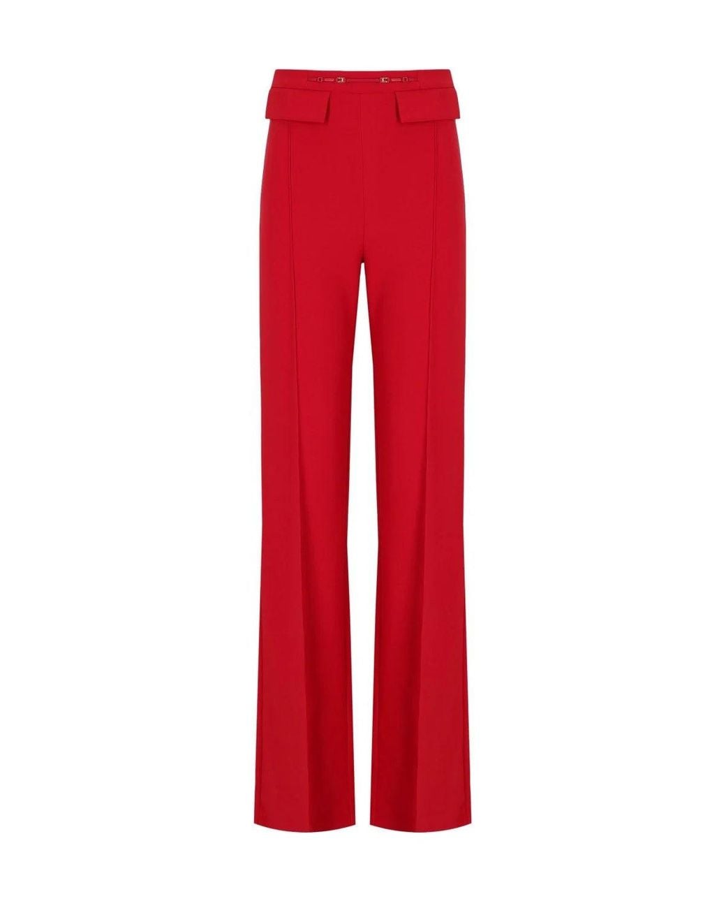 Elisabetta Franchi Red Wide Leg Trousers