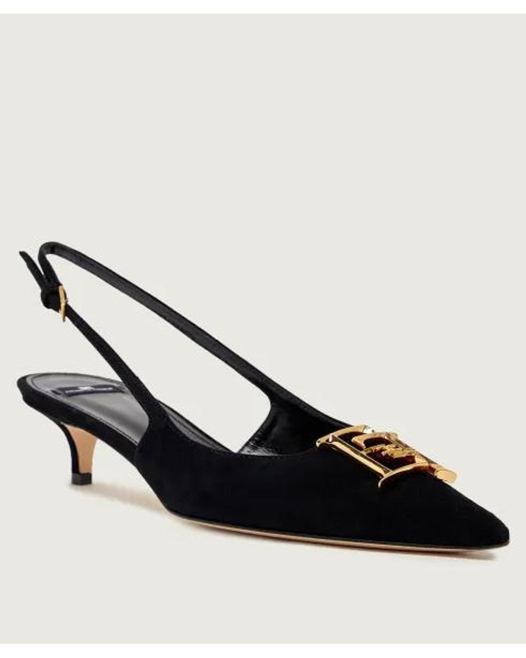Elisabetta Franchi Black Suede Slingback