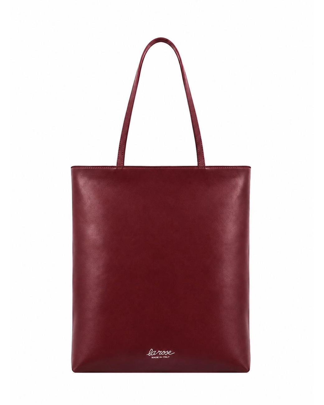 LA ROSE Red Leather Tote Bag Cherise