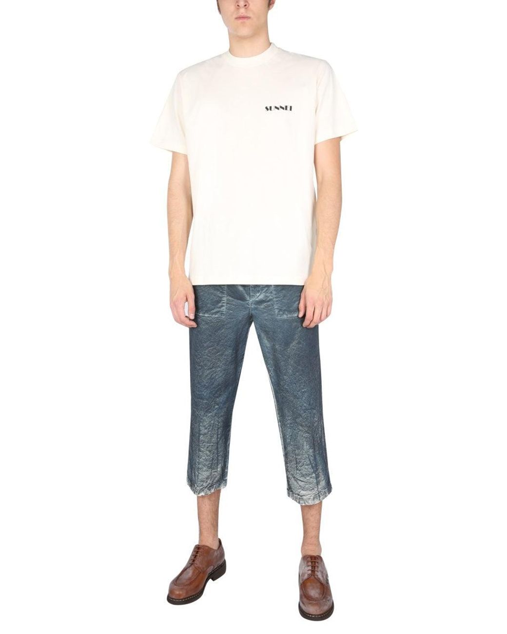 Sunnei Blue Straight Trousers for men