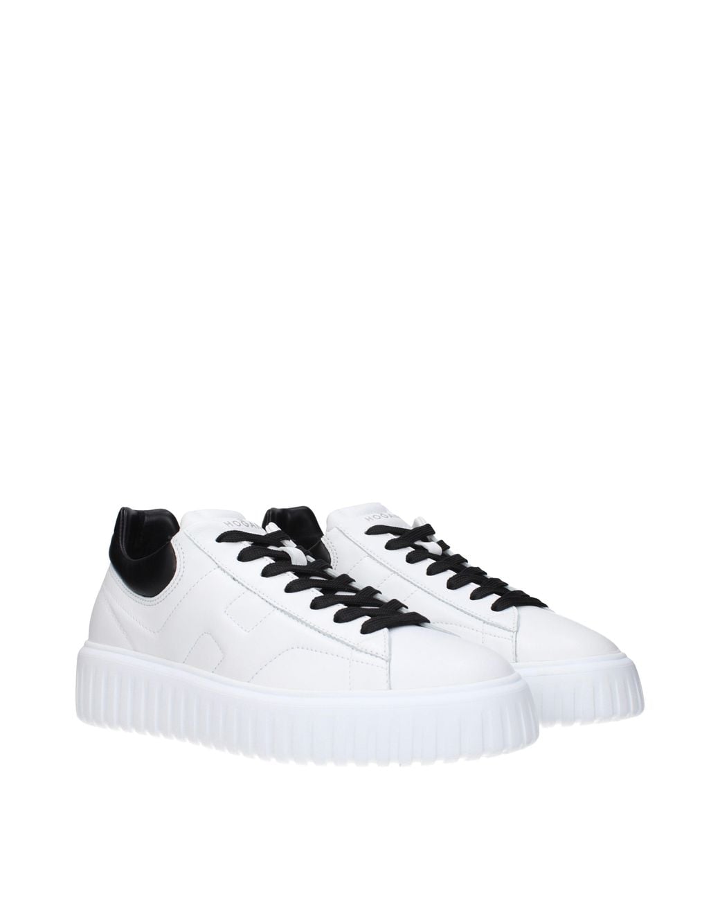 Hogan White Sneakers H Stripes Uomo Pelle Bianco/Nero for men