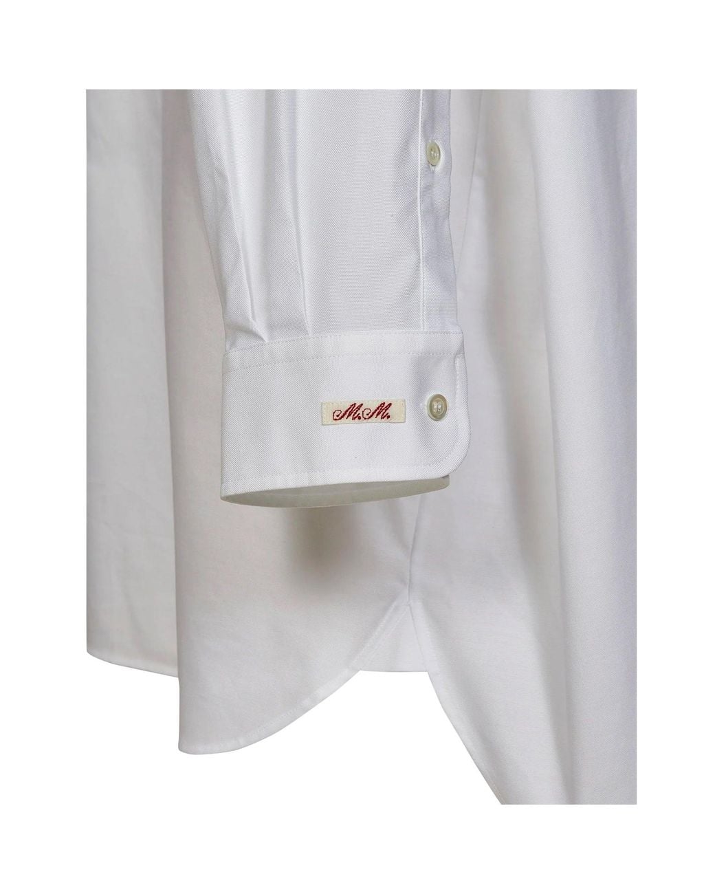 Maison Margiela White Long Shirt With Front Button Closure