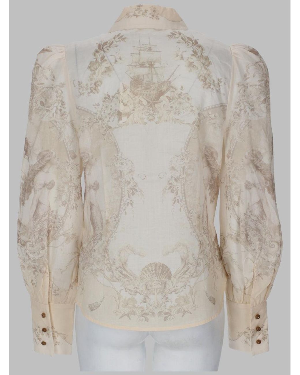 Zimmermann Natural Printed Shirt Ramie