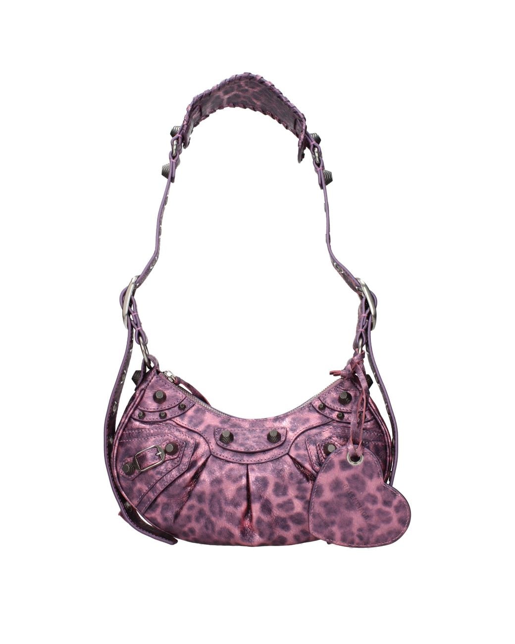 Balenciaga Purple Le Cagole Shoulder Bag Leather