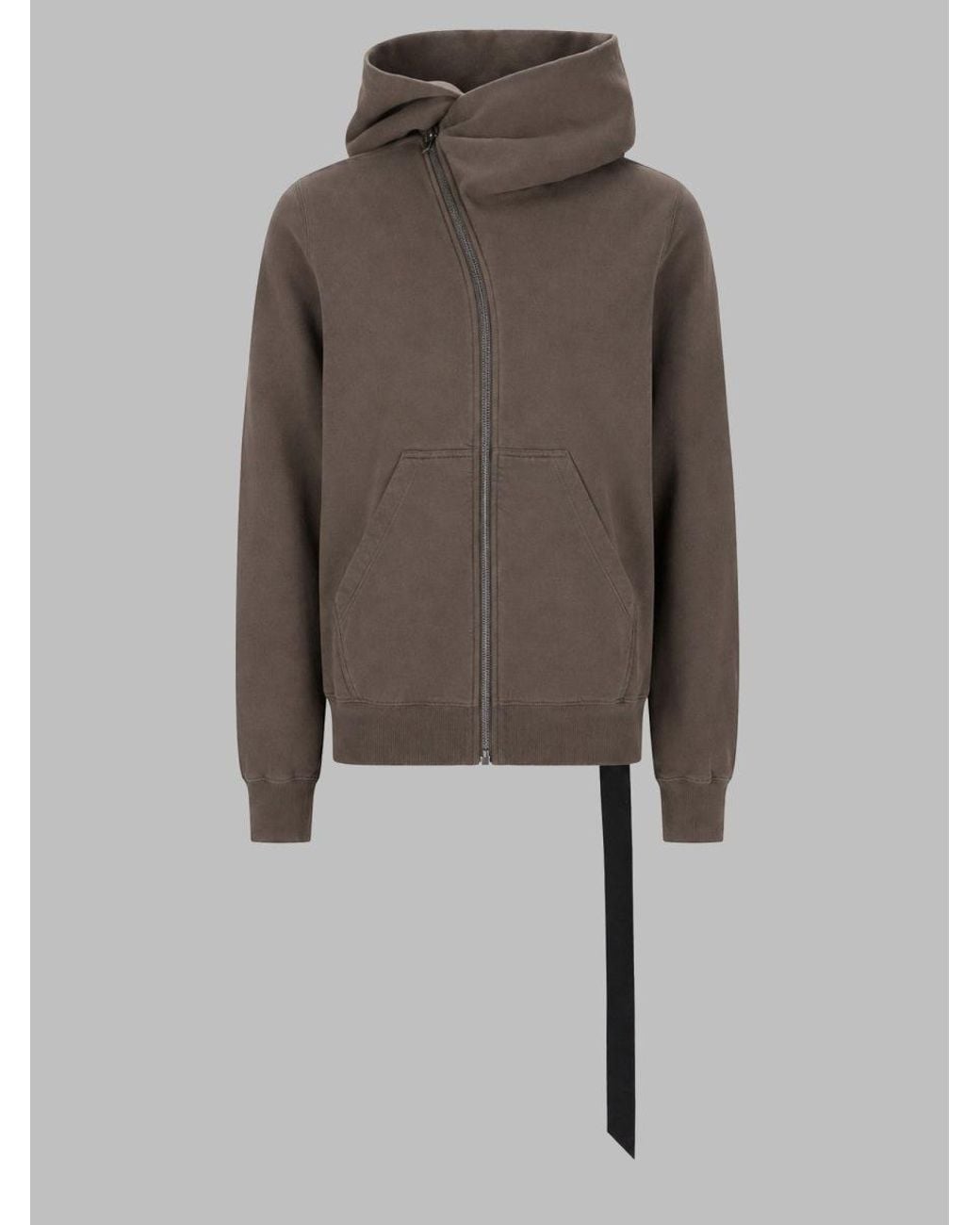Rick Owens Gray Mountain Hooded Sweatshirt Cotton Sweatshirts