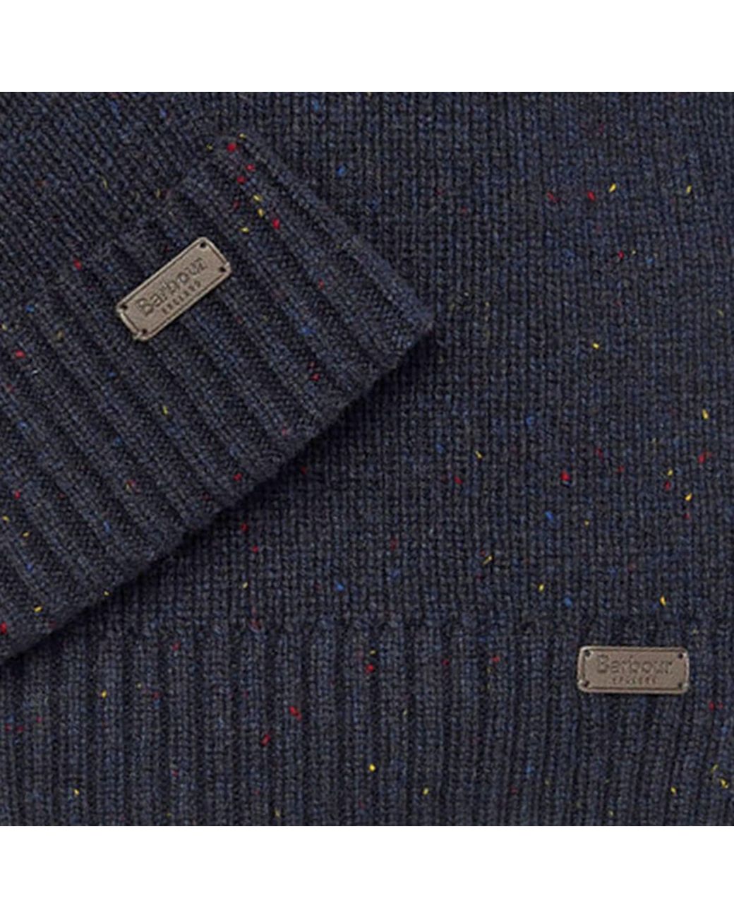 Barbour Blue Hat And Scarf Set Carlton Fleck Acrylic