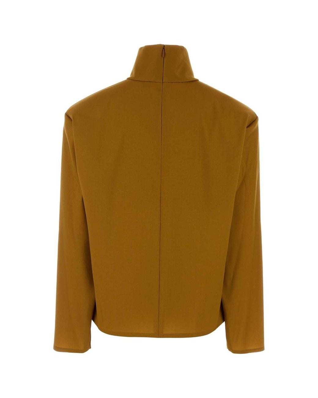 Saint Laurent Brown Stretch Silk Blend Top