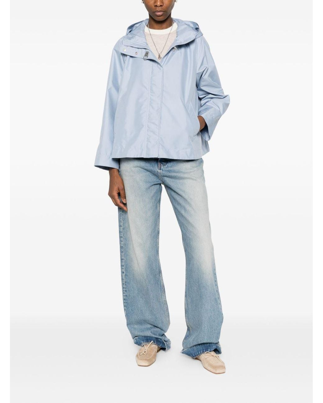 Fay Blue Short Hooded Parka Coat