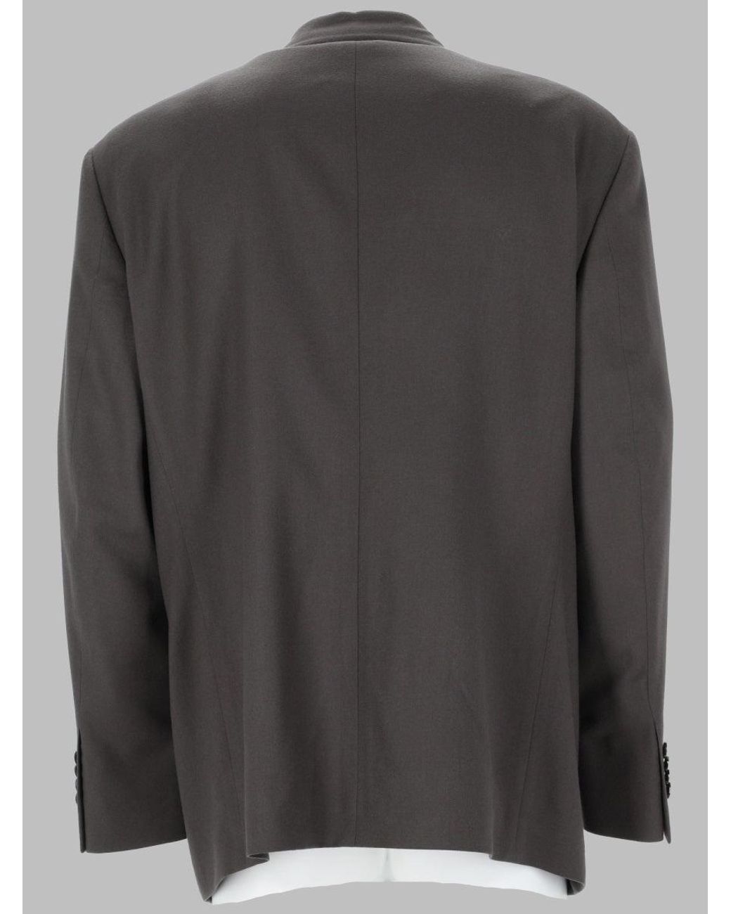 Giorgio Armani Black Double-Breasted Oversized Virgin Wool Blazer for men