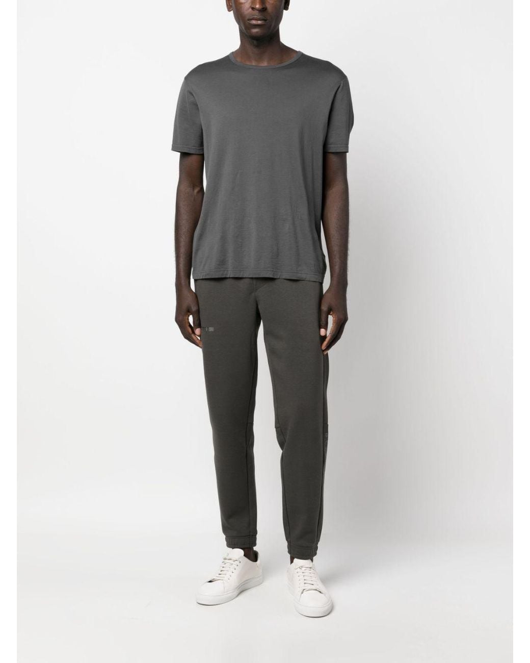 EA7 Gray Logo-print Drawstring Pants for men