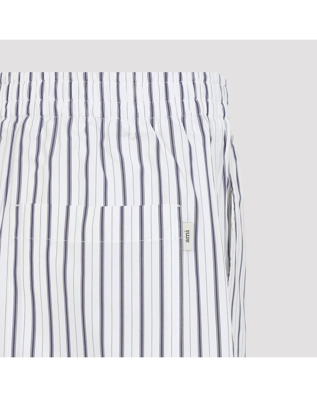 AMI Blue Elasticated Cotton Shorts for men