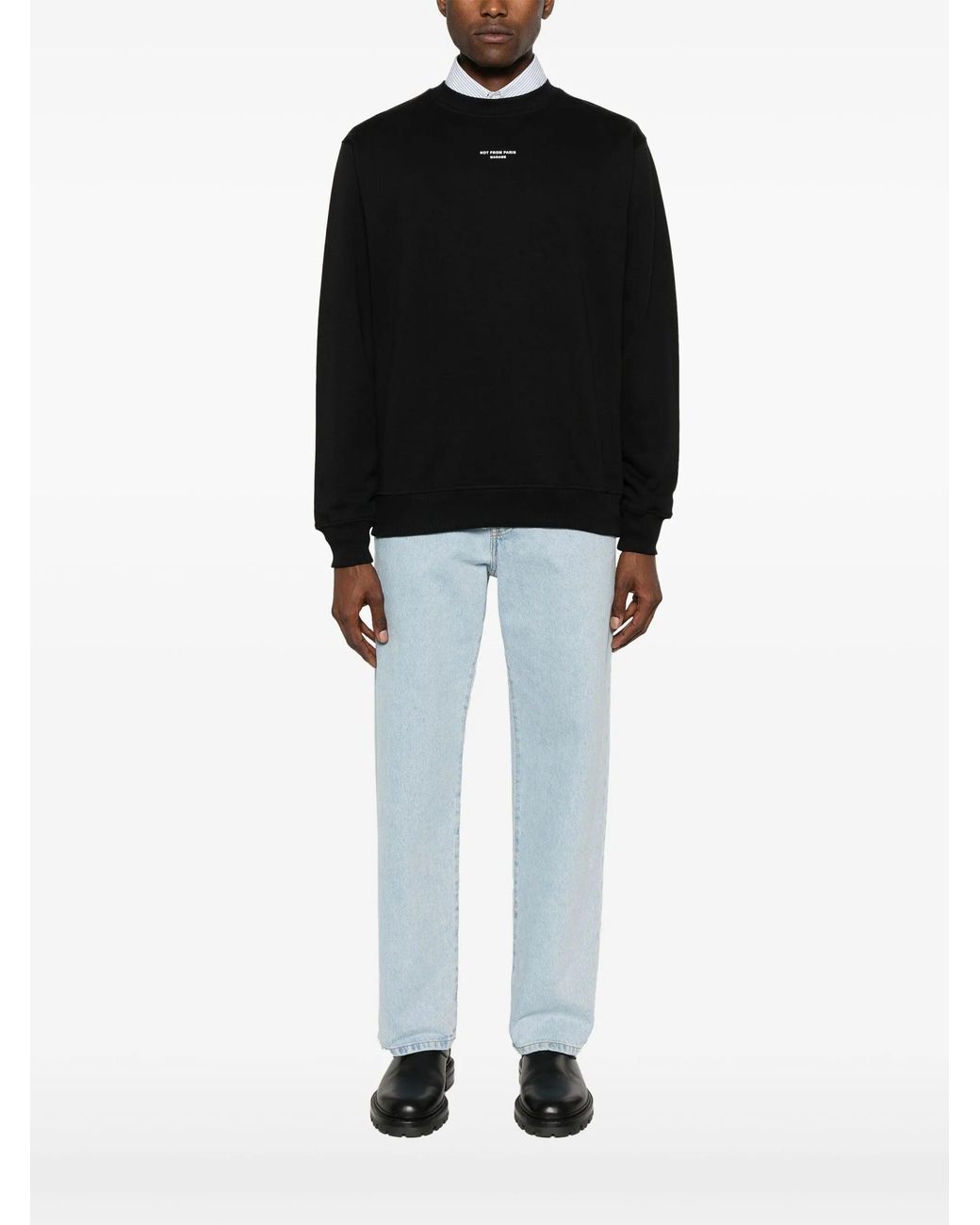 Drole de Monsieur Black Classic Slogan Sweatshirt