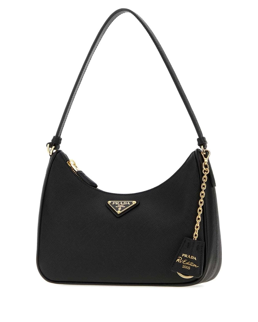 Prada Black Leather Re-Edition 2005 Shoulder Bag