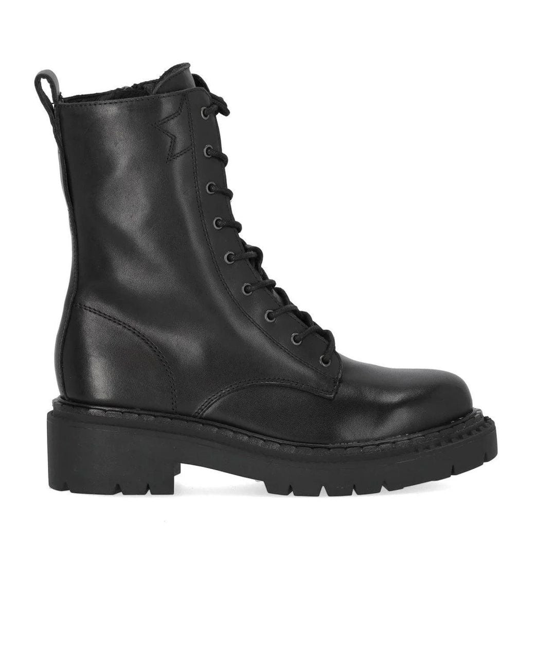 Ash Black Dover Leather Combat Boot