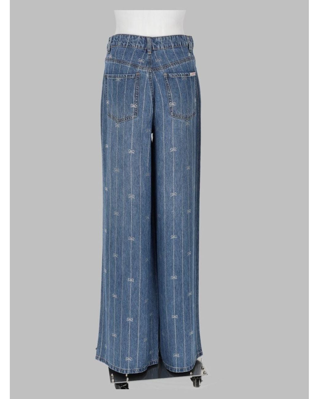 Self-Portrait Blue 100% Lyocell Jeans-Style Midi Skirt