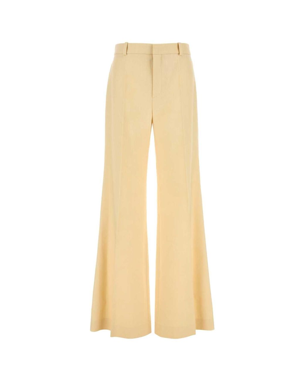 Chloé White Cream Canvas Wide-Leg Pant