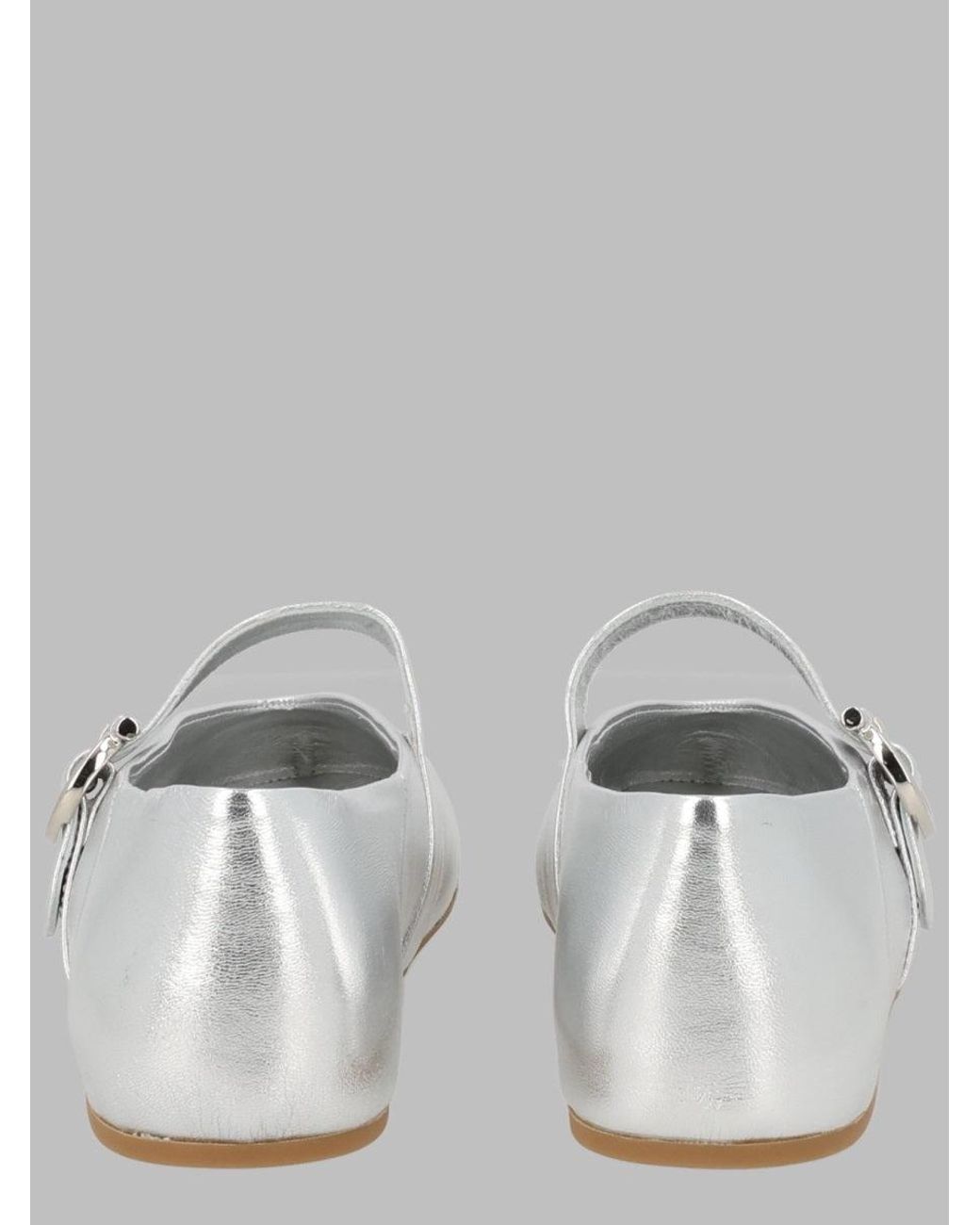 Ferragamo Metallic Embellished Ballet Flats