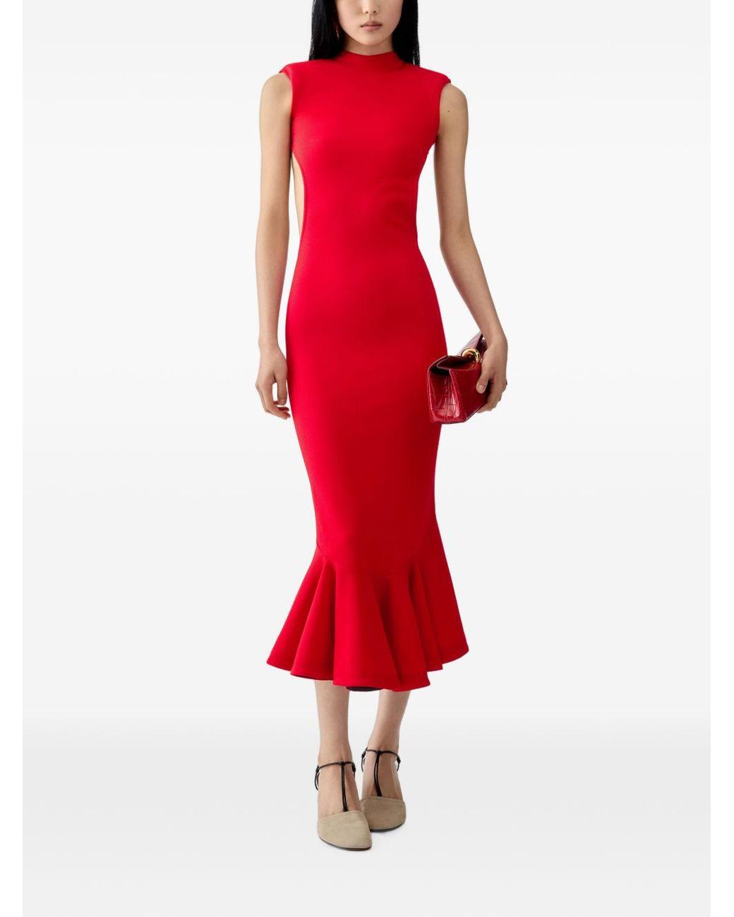 Jacquemus Red Palmier Midi Dress