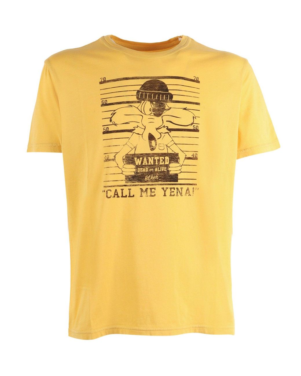 Bl'ker Yellow T Shirt Mc Grafica "Wanted"