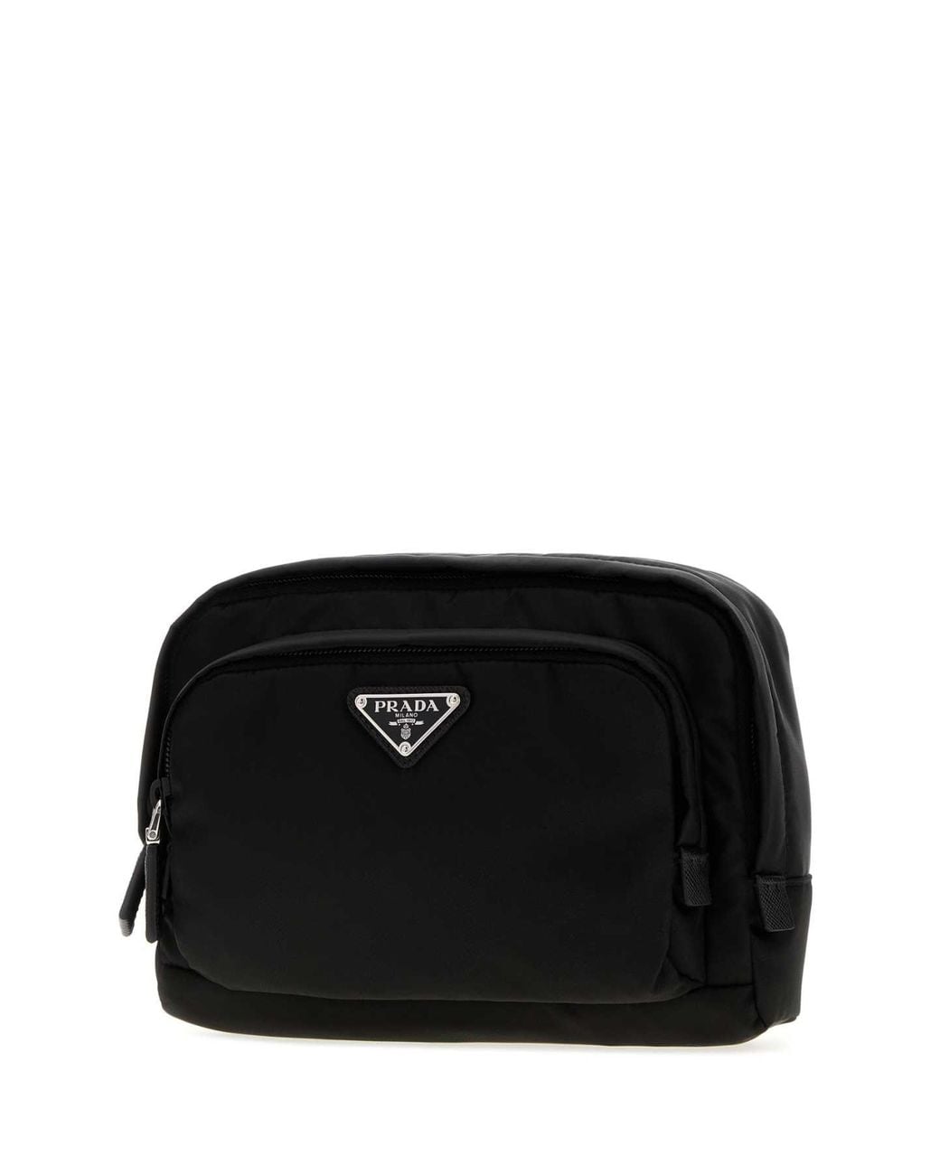 Prada Black Canvas Beauty Case With-Tone Hardware, 22 X 17 X 8 Cm for men