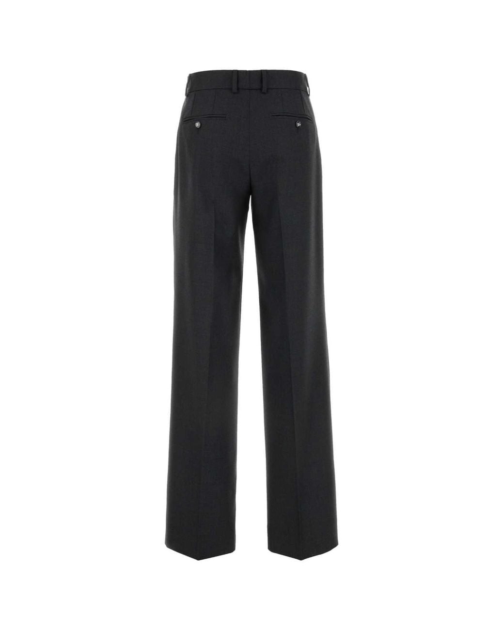 Dolce & Gabbana Black Wool Trousers With Creases