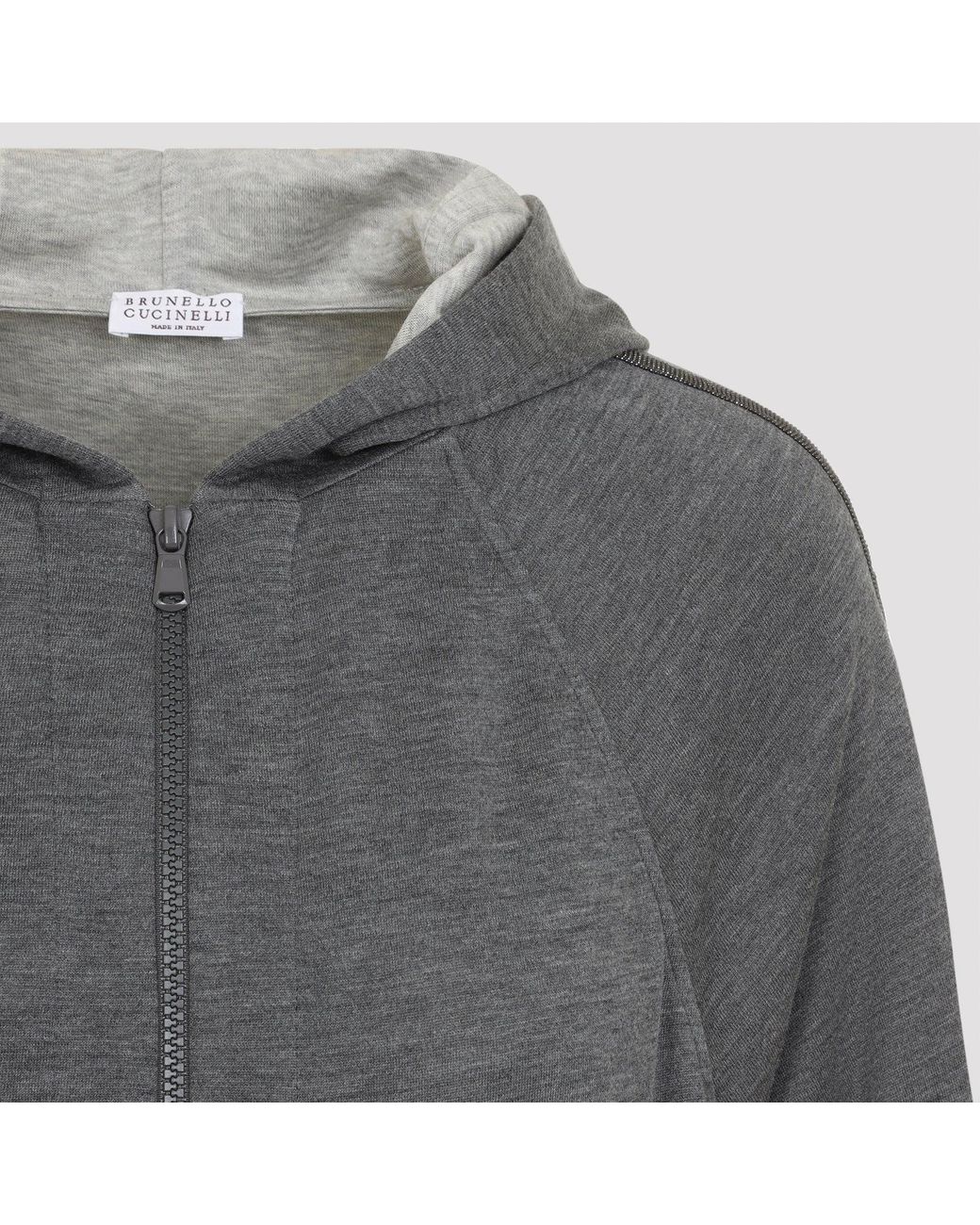 Brunello Cucinelli Gray Full Zip Monile Sweatshirt
