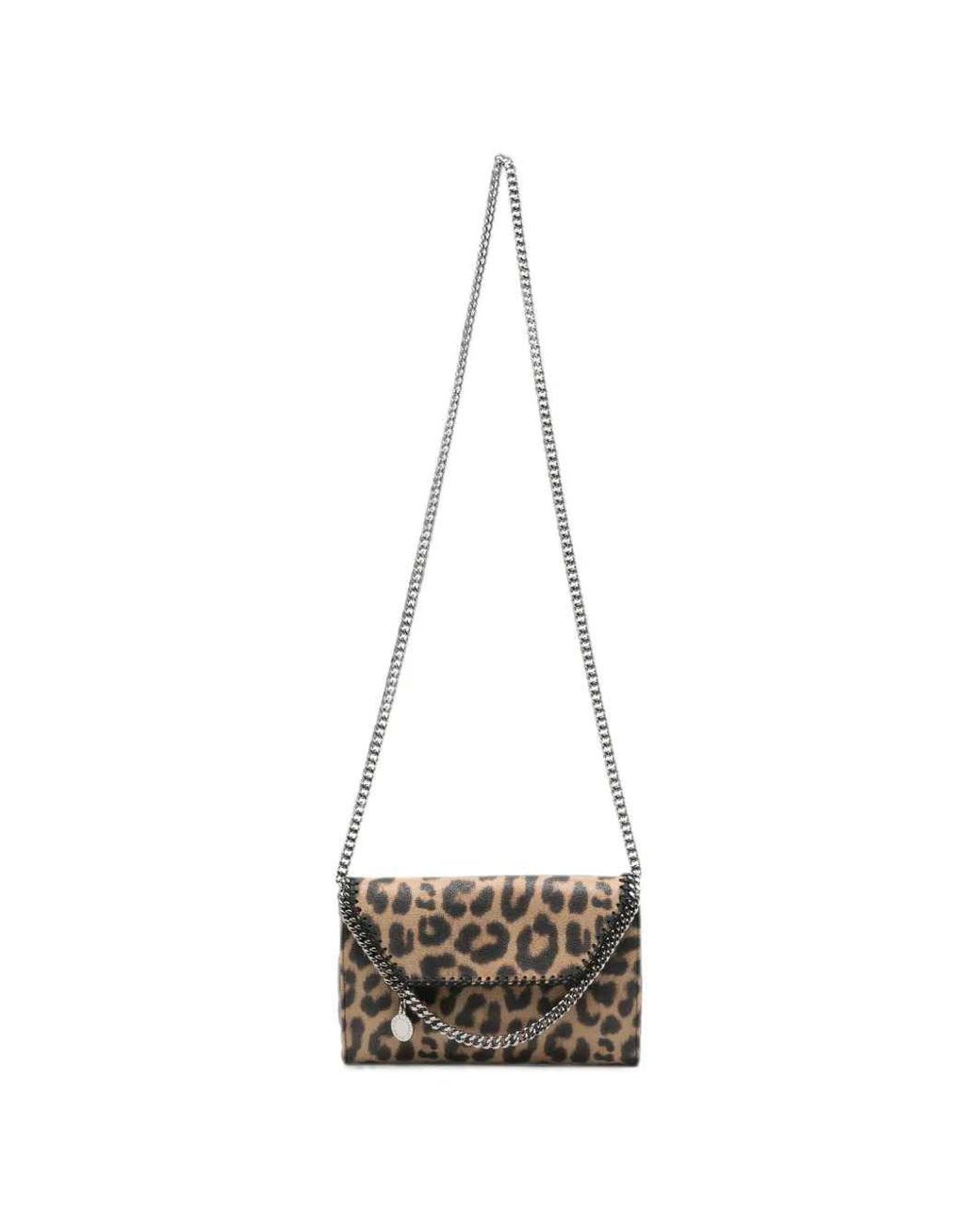 Stella McCartney White Leopard-Print Falabella Shoulder Bag