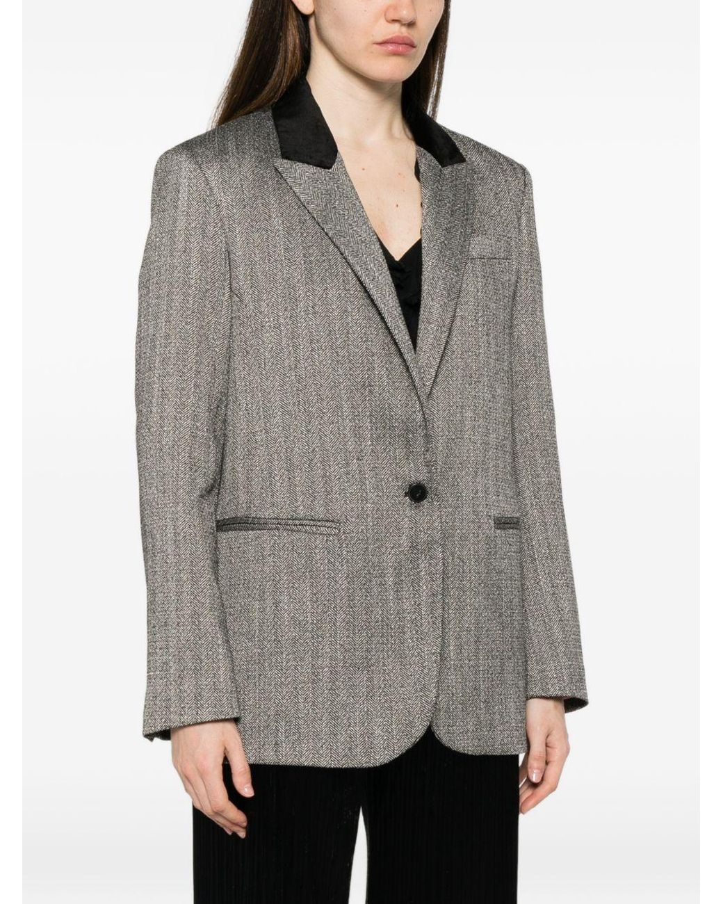 Forte_forte Gray Single Breasted Blazer Jacket