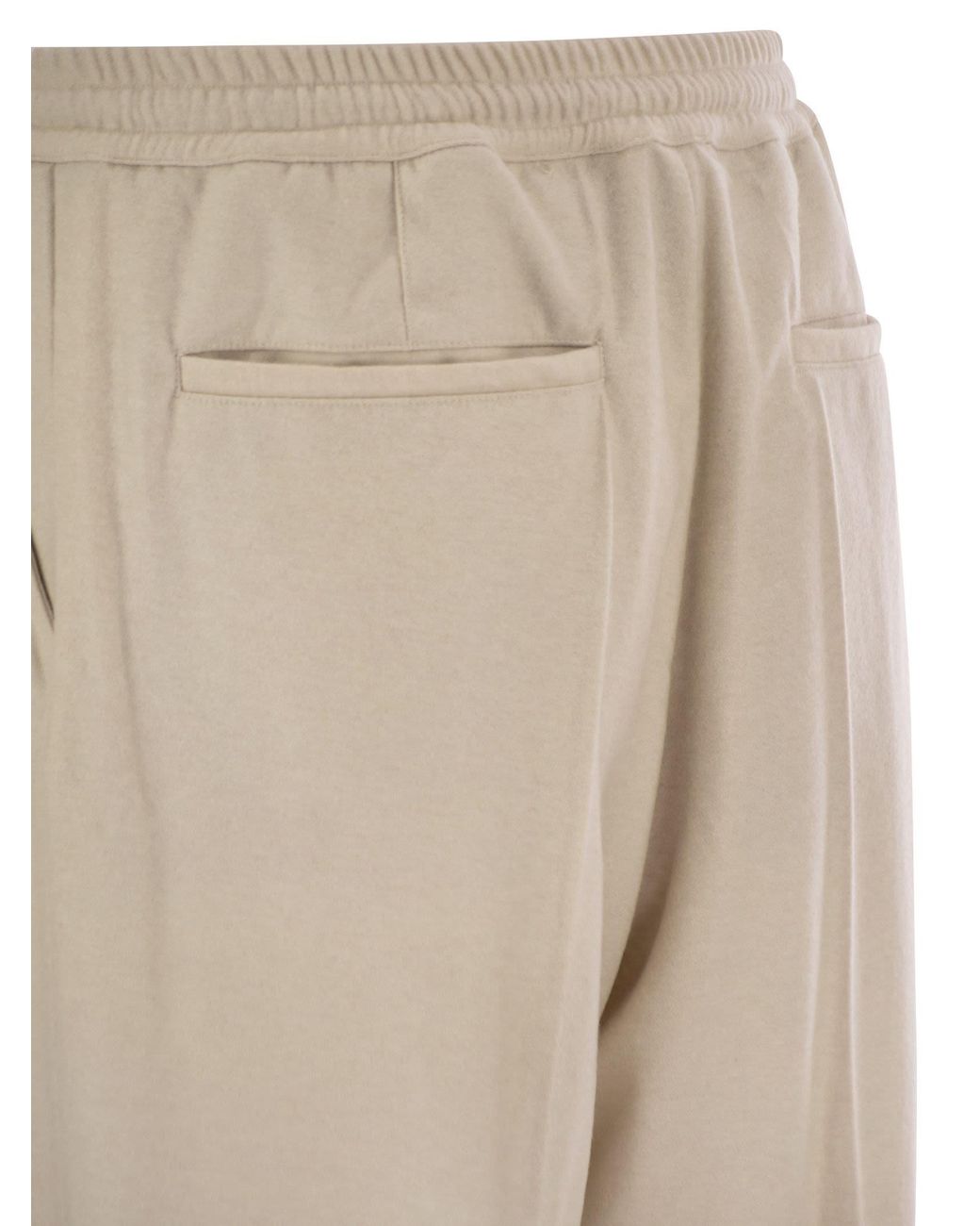 Fedeli Natural Harvard Soft Cashmere Flannel Trousers for men