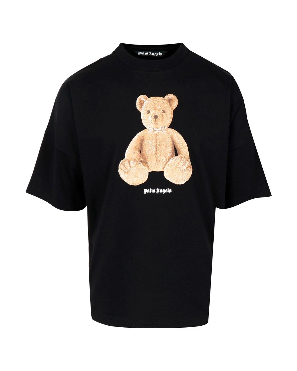 Palm Angels Black T Shirts And Polos