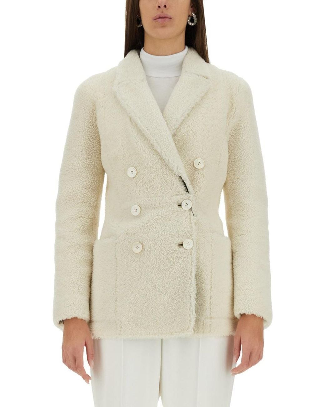 McQueen Natural Wool Felt Double-Breasted Coat