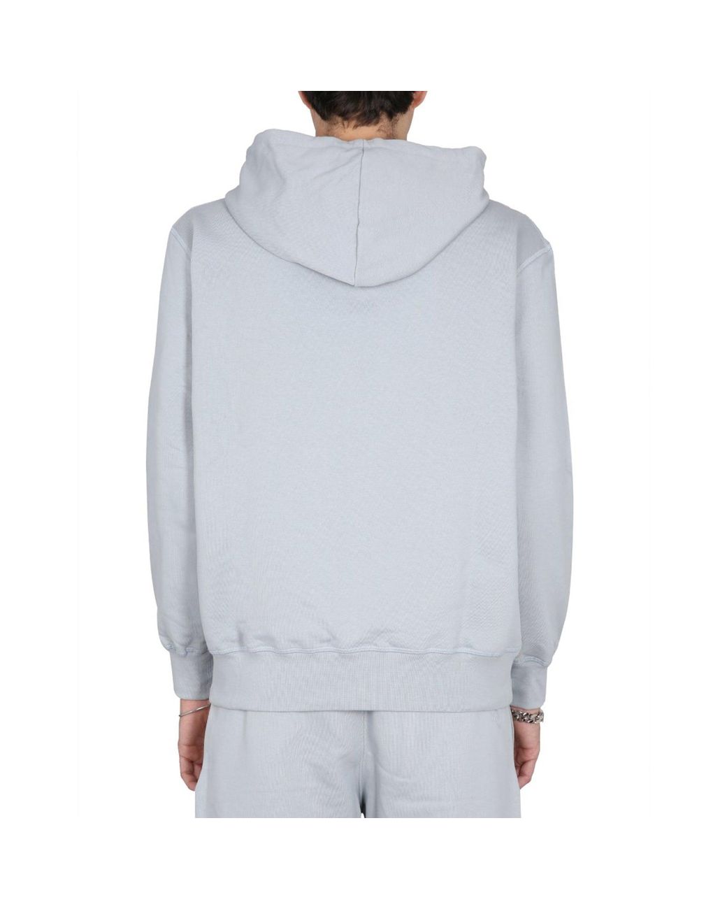 McQueen Gray Logo Hooded Cotton Sweatshirt for men