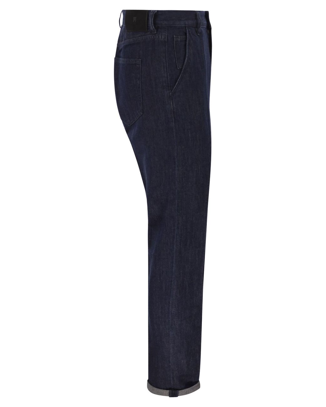 PT Torino Blue Tailored Cotton And Linen Blend Denim Jeans