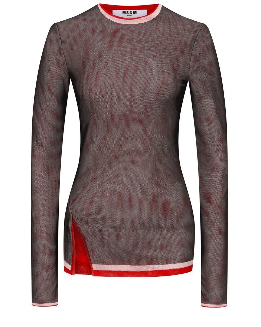 MSGM Brown Long-Sleeved Top Polyester Tops