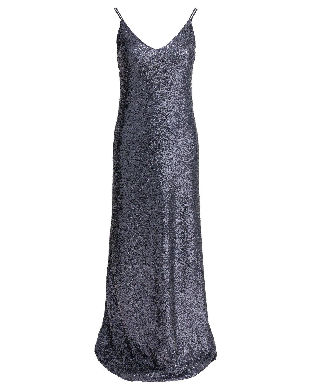 Semler Blue Long Sequined Dress Dresses