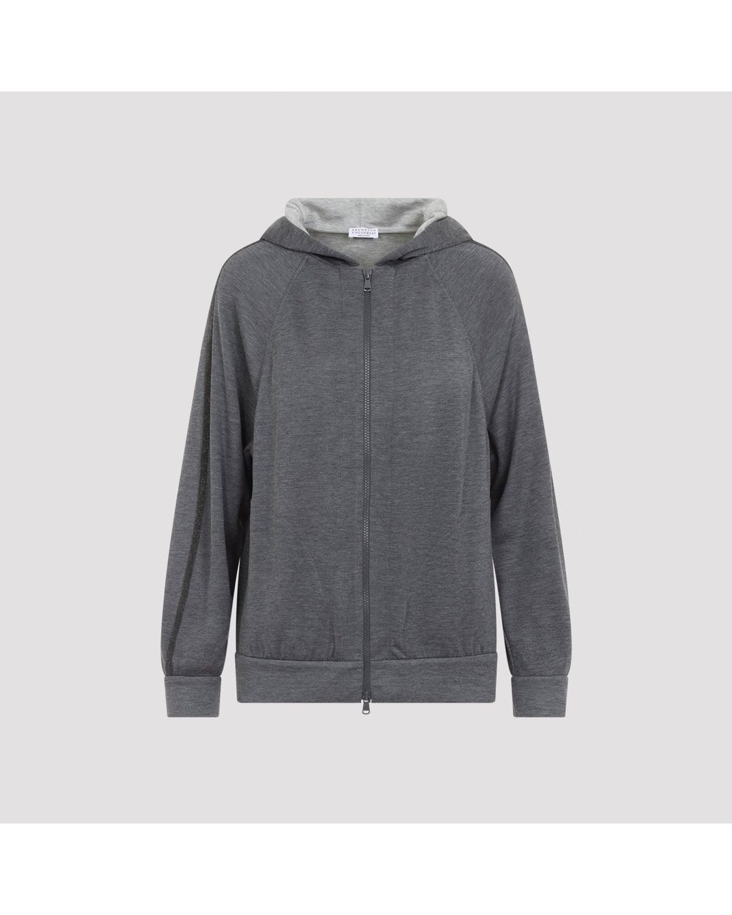 Brunello Cucinelli Gray Full Zip Monile Sweatshirt