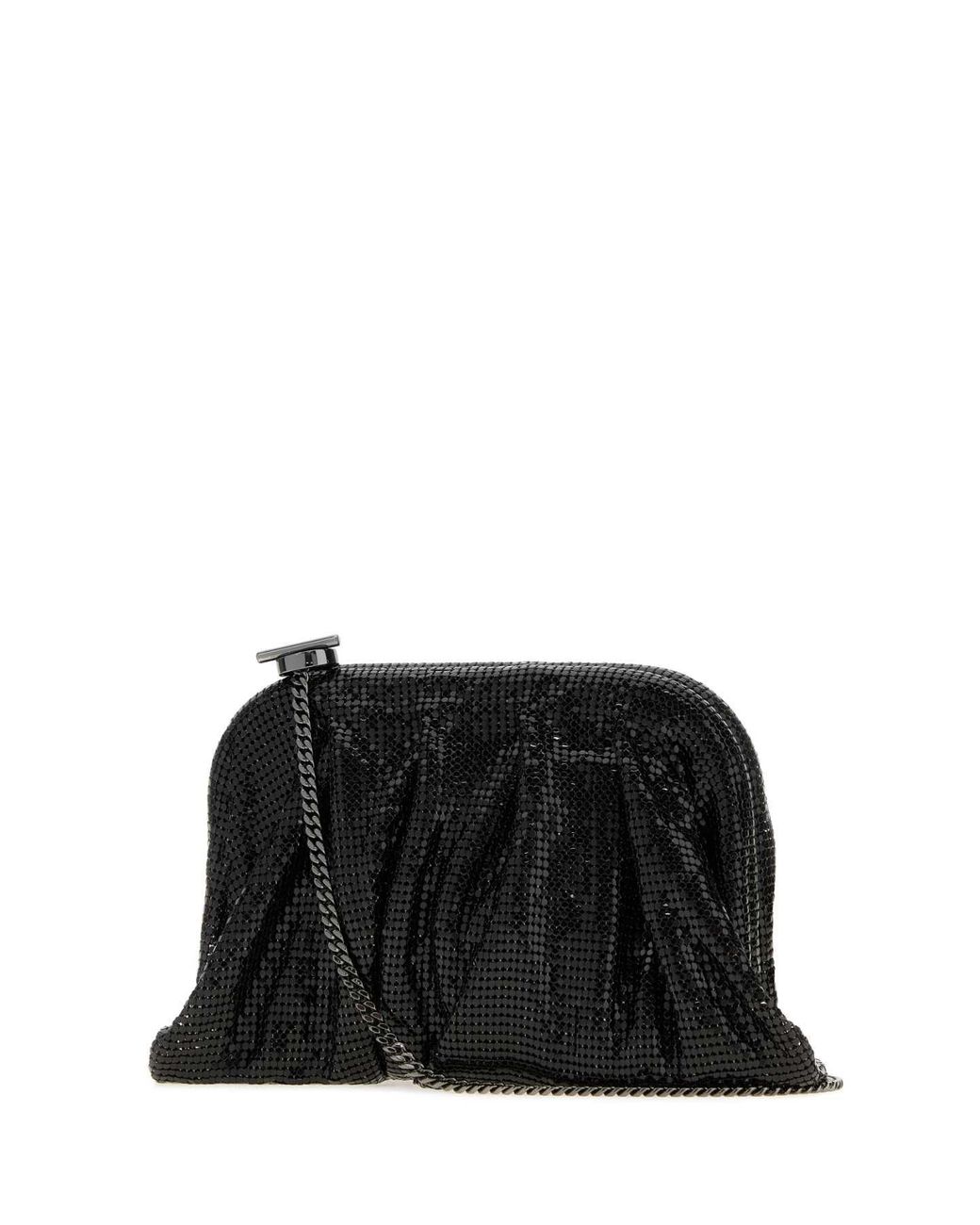 Benedetta Bruzziches Black Embellished Fabric Small Venus Clutch