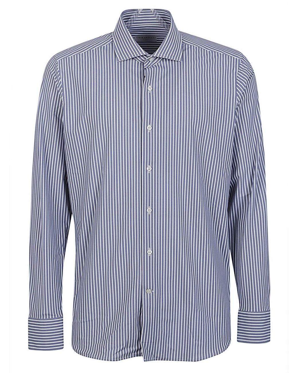 Camisa a rayas Sonrisa de hombre de color Blue