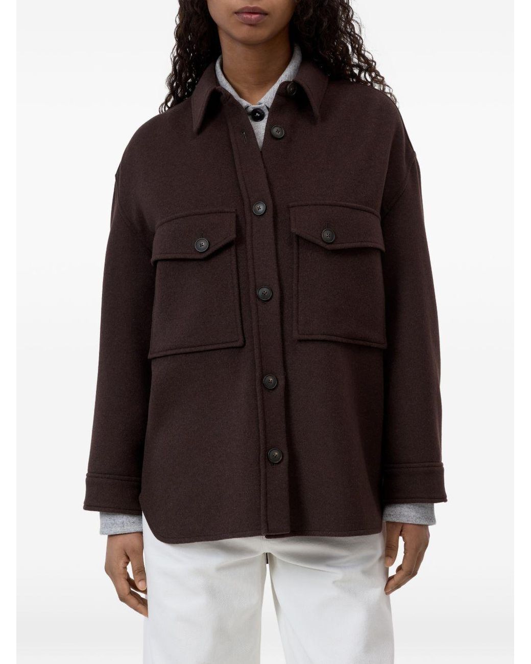Closed Purple Wool Blend Oversized Shirt