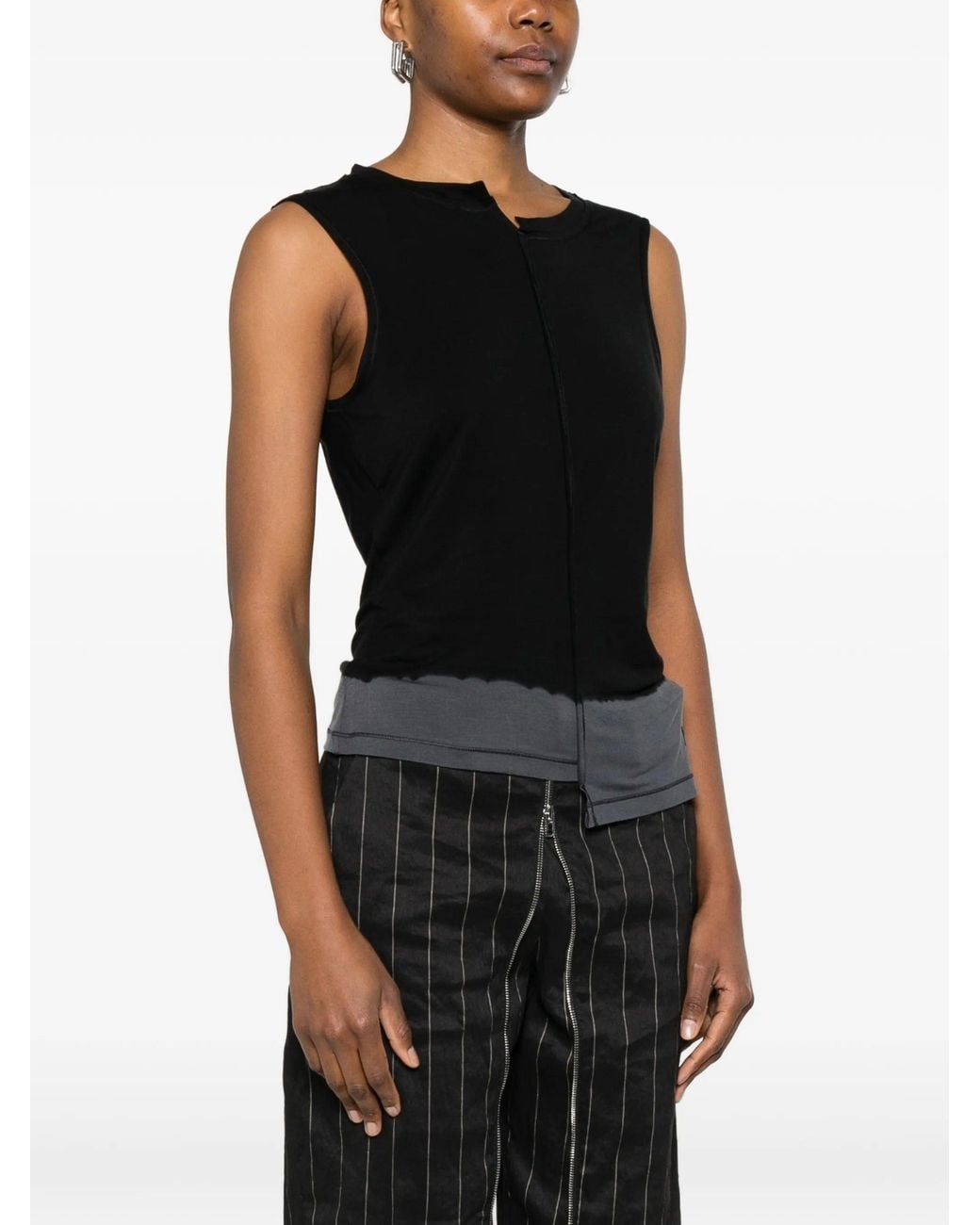 Y-3 Black Asymmetric Tank Top