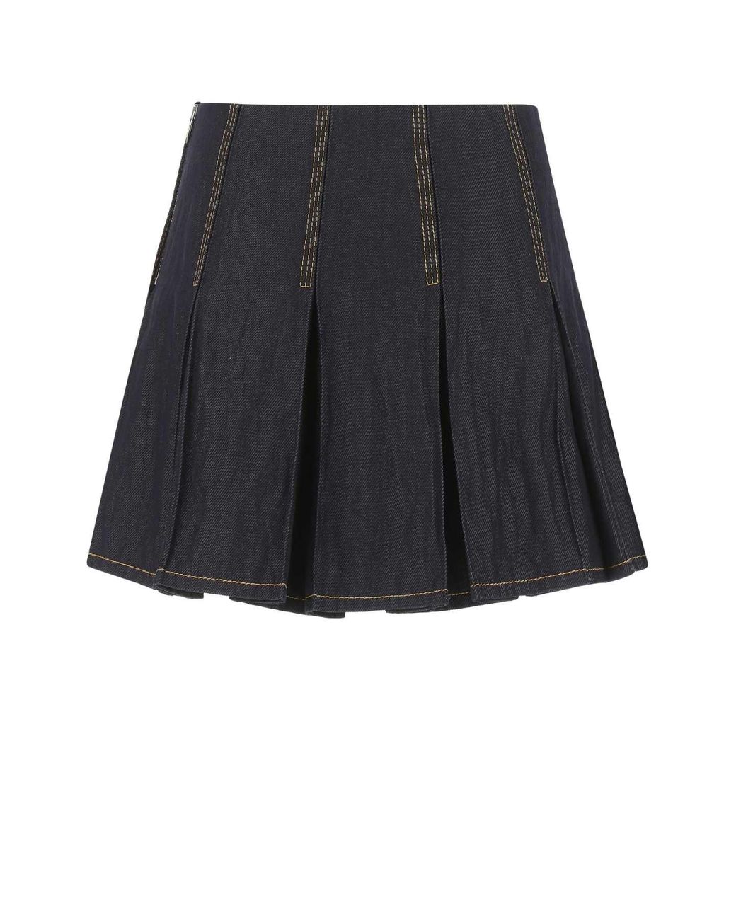 Bottega Veneta Black Dark Denim Mini Skirt